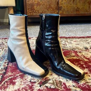 ALOHAS South Bicolor Beige pleather booties